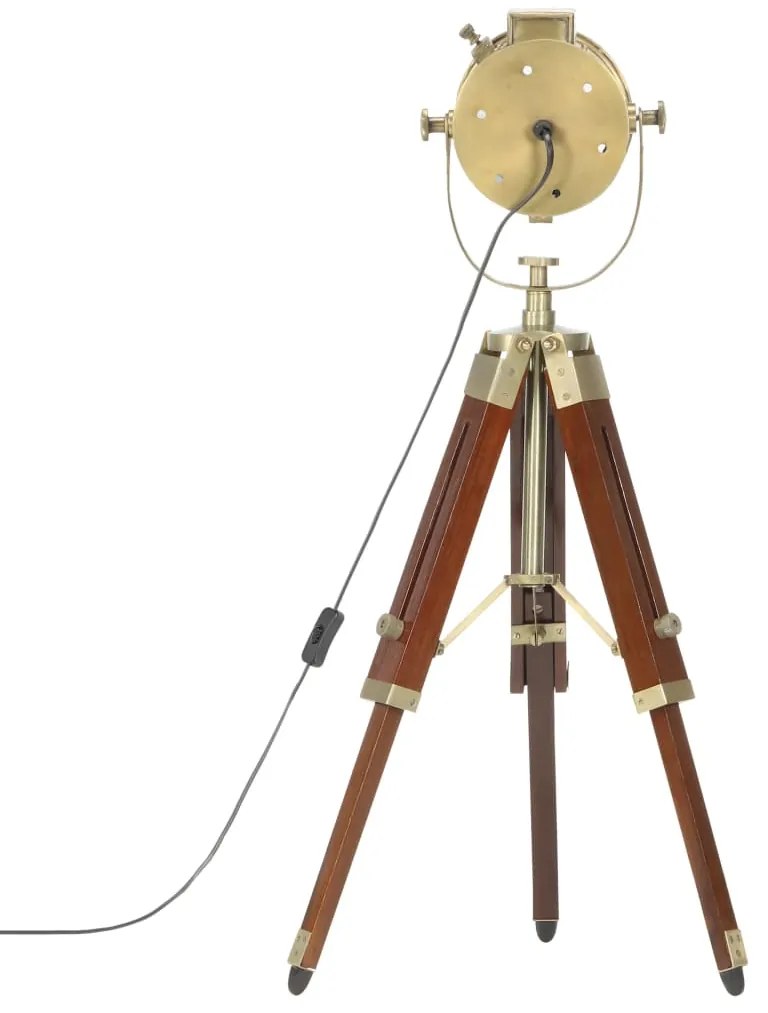 Candeeiro de chão tripé 69 cm madeira mangueira maciça