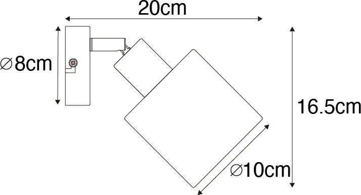 Candeeiro de teto preto ajustável - Hetta