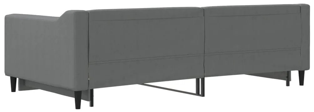 Sofá-cama com gavetão 100x200 cm tecido cinzento-escuro