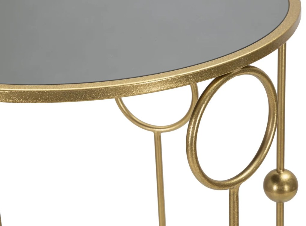 CONJUNTO DE 2 MESAS APOIO Ø 50X100-40X80 CM DOURADO