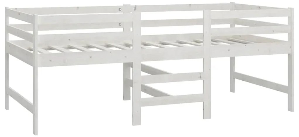 Cama sem colchão 90x200 cm madeira de pinho maciça branco