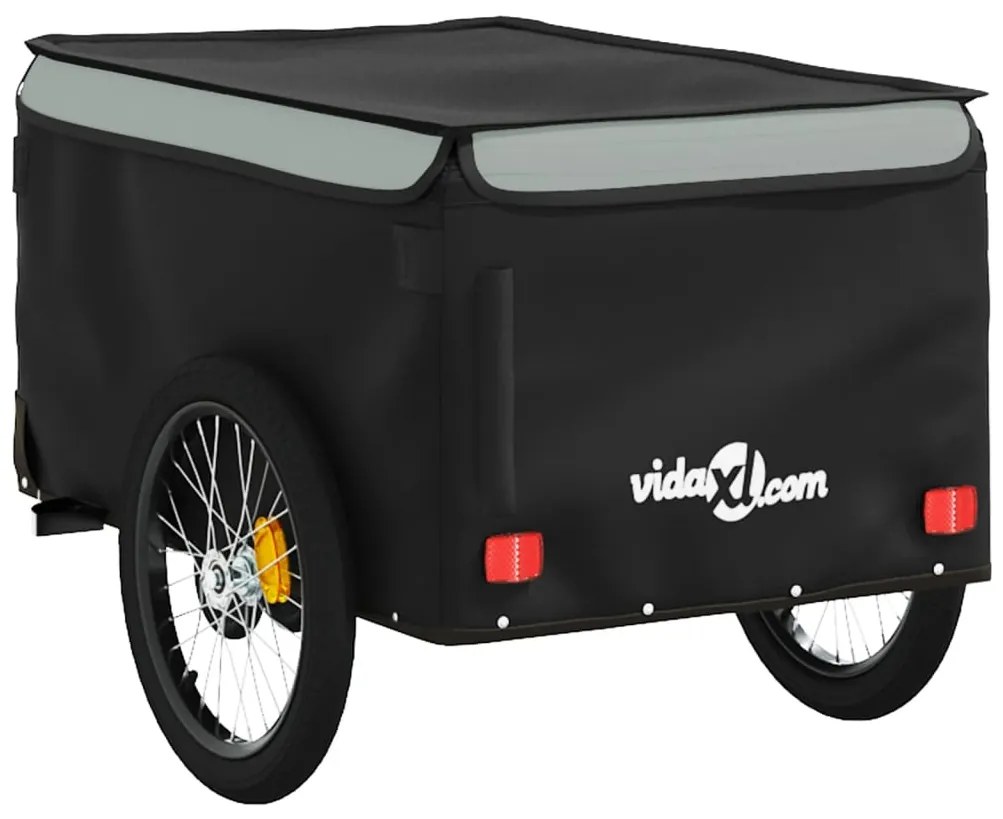 Reboque para bicicleta 30 kg ferro preto e cinza