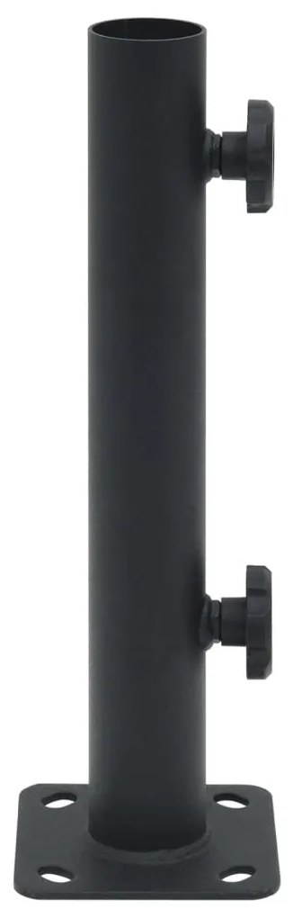 Base de guarda-sol para poste de Ø32/34/38 mm aço preto fosco