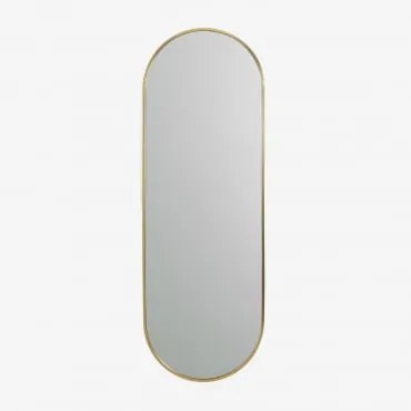 Espelho De Parede Oval Em Metal Elsie Gold Amarelho Ouro - Sklum