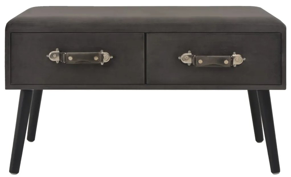 Mesa de centro 80x40x46 cm veludo cinzento