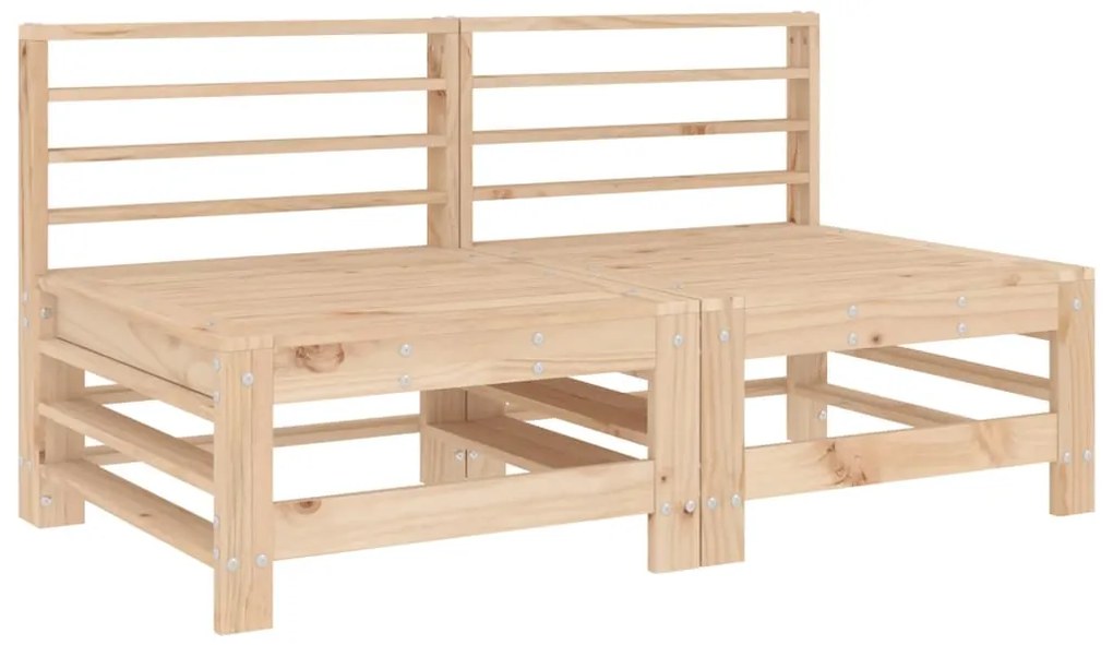 Sofás de centro com almofadões 2 pcs pinho maciço