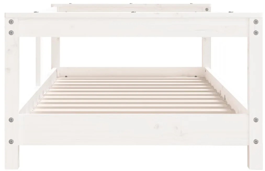 Estrutura de cama infantil 70x140 cm pinho maciço branco