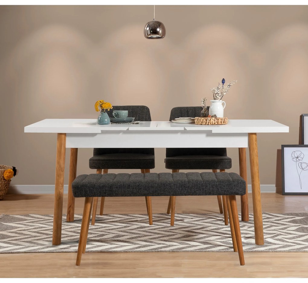 **** Conjunto de Mesa de Jantar Extensível Santiago – Pinho Atlântico,