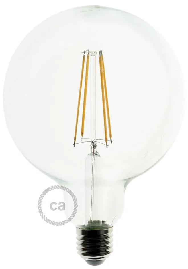 LED Transparent Light Bulb - Globe G125 Long Filament - 7.5W E27 Decorative Vintage Dimmable 2200K