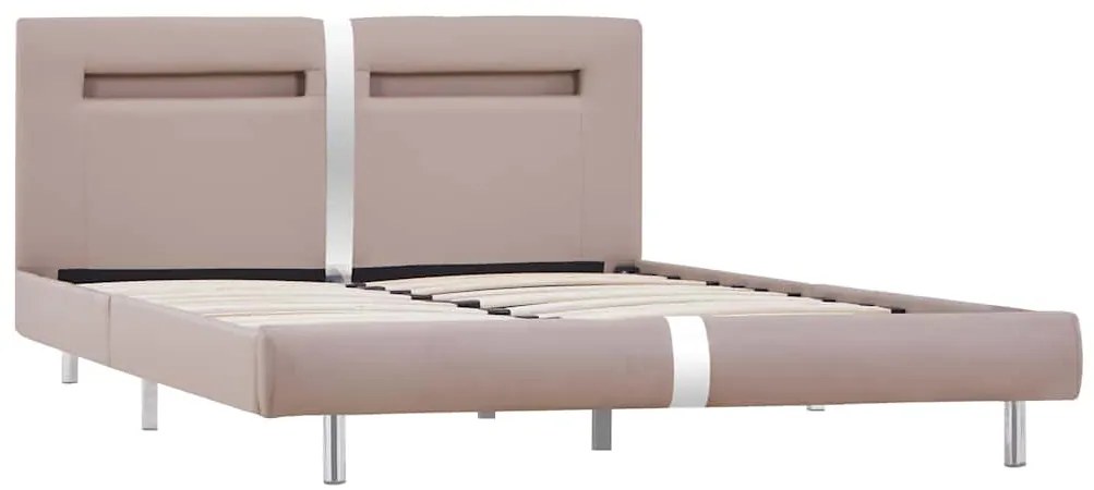 Estrutura de cama com LED sem colchão 135x190 cm cappuccino