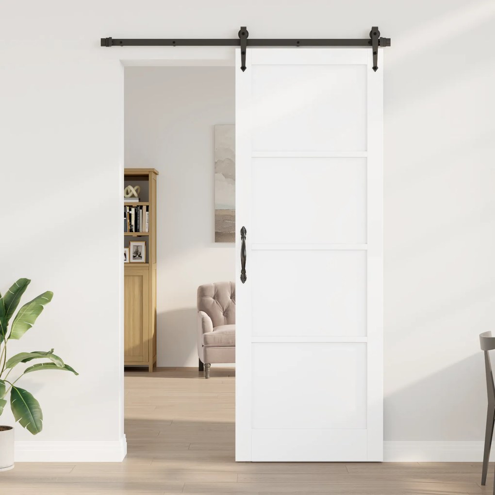 vidaXL Porta Interior "ORKDAL" Branca 83x232x4 cm de Madeira Sólida de Pinheiro