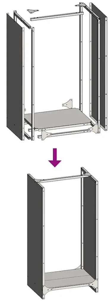 Rack Lenha 40x30x80 cm aço resistente às intempéries