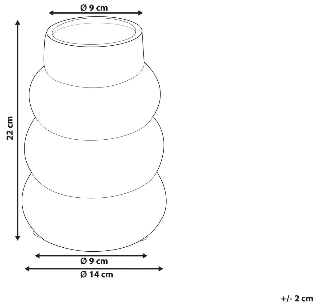 Vaso de cerâmica grés branca 22 cm PIREAS Beliani
