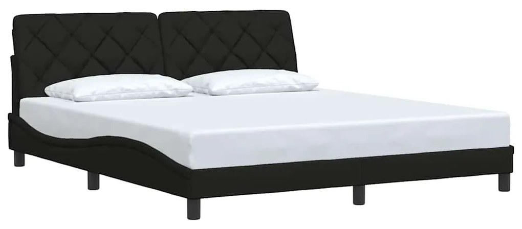 Estrutura de cama sem colchão 180x200 cm tecido preto