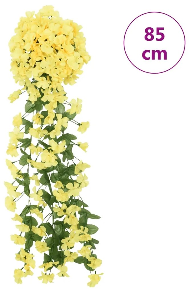 Grinaldas de flores artificiais 3 pcs 85 cm amarelo