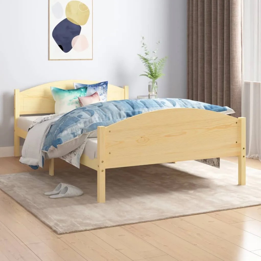 vidaXL Estrutura de cama 120x200 cm pinho maciço