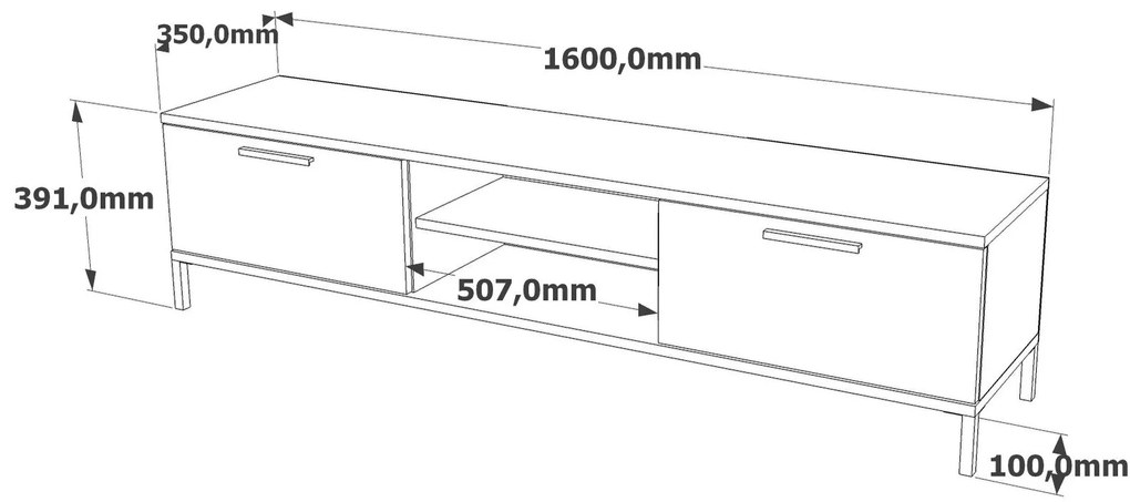 Conjunto de Mobiliário de Sala RL5 – Atlantic Pine e Antracite – TV St