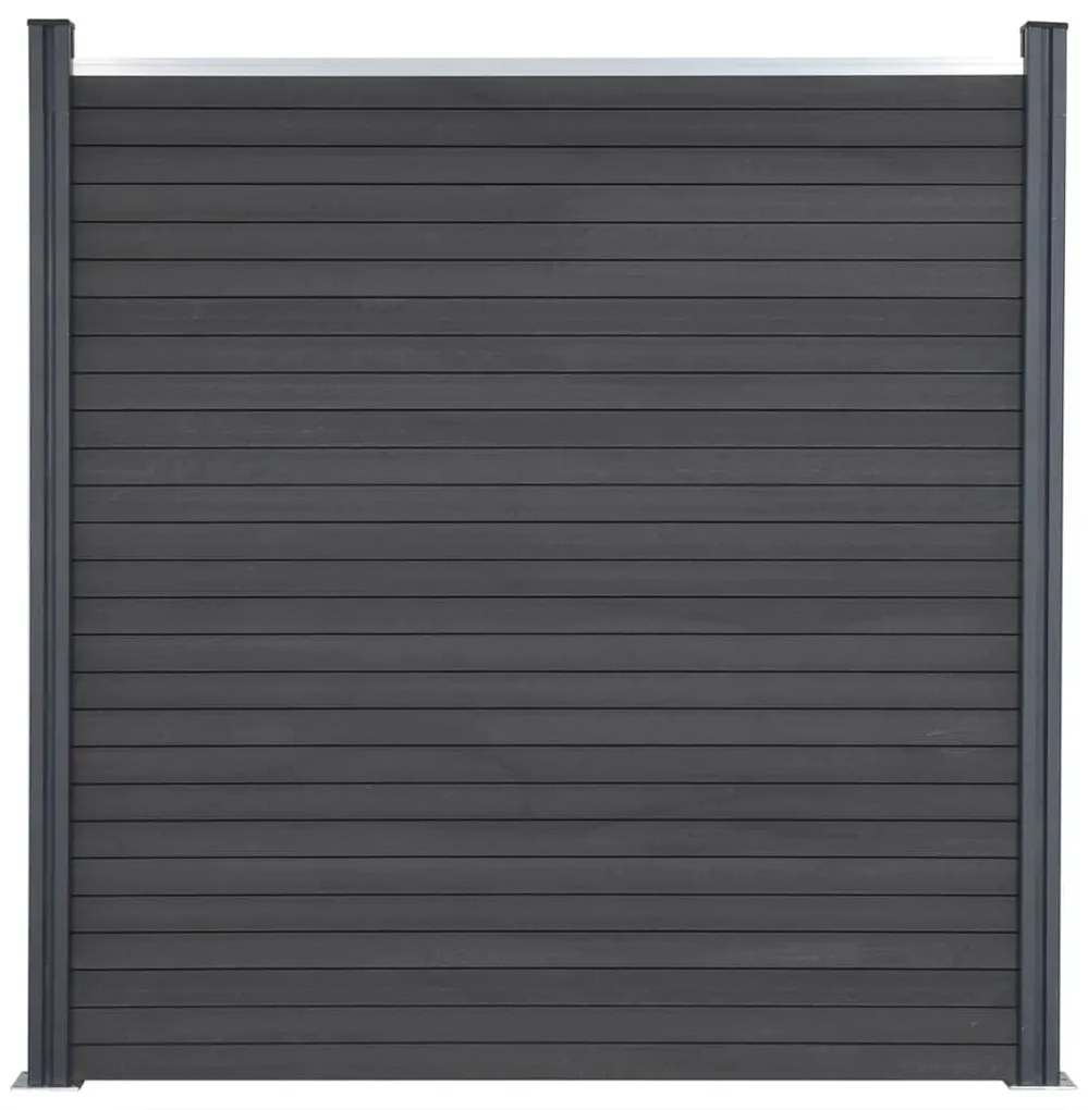 Conjunto de painéis de vedação 353x186 cm WPC cinzento