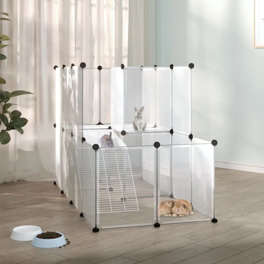 vidaXL Gaiola p/ animais pequenos 142x74x93 cm PP e aço transparente