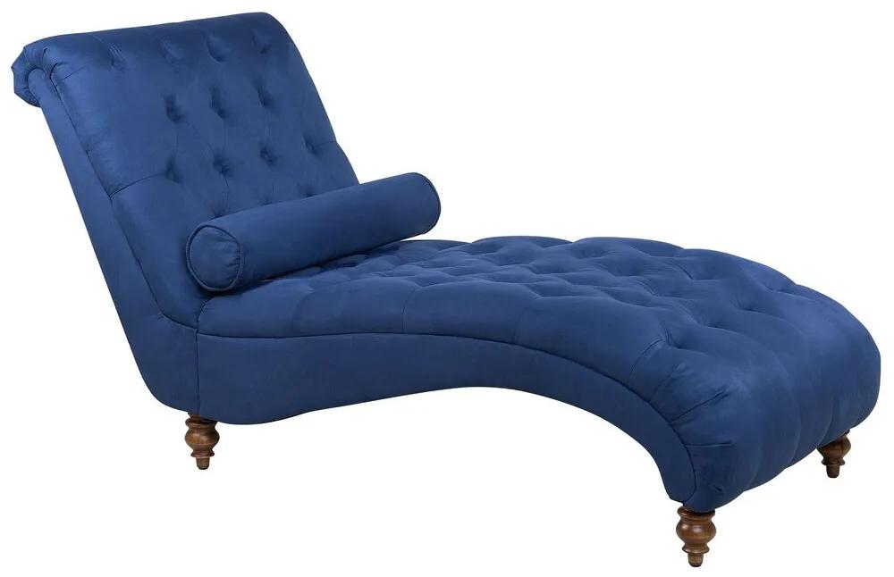Chaise-longue em tecido azul MURET Beliani