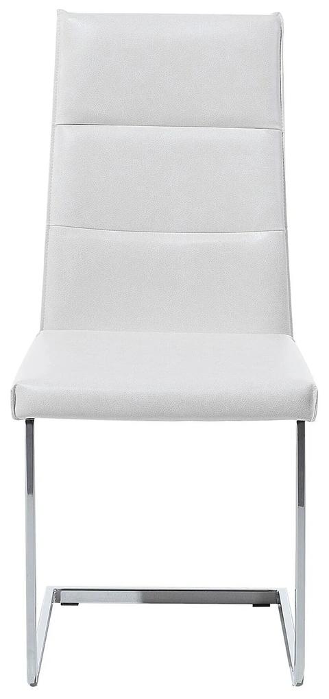 Conjunto de 2 cadeiras em pele sintética branca ROCKFORD Beliani