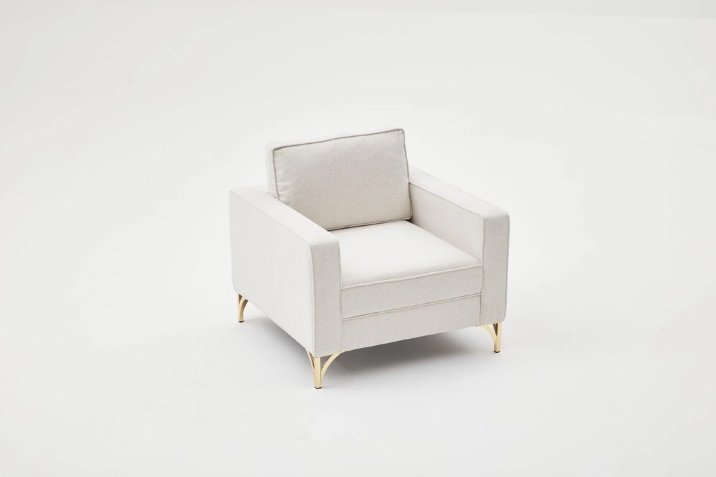 Sofá de 1 Lugar Berlin – Creme Dourado – 90x83x91 cm