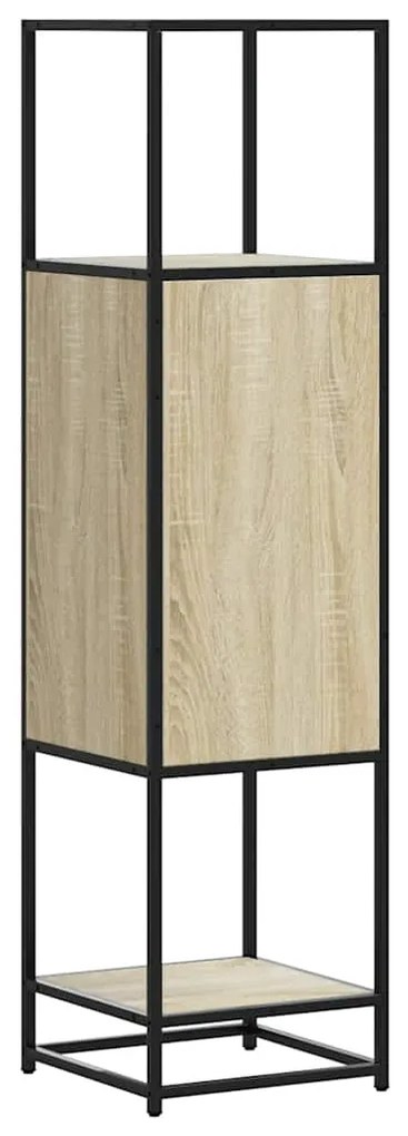 Armário alto 35,5x35x139 cm madeira e metal carvalho sonoma