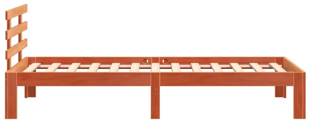 Cama sem colchão 90x200 cm pinho maciço castanho-mel