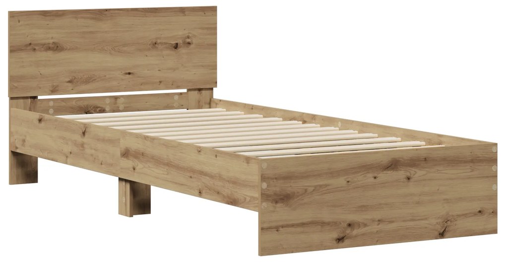 Estrutura de Cama Carvalho Artesanal 90x190 cm Madeira Reforçada
