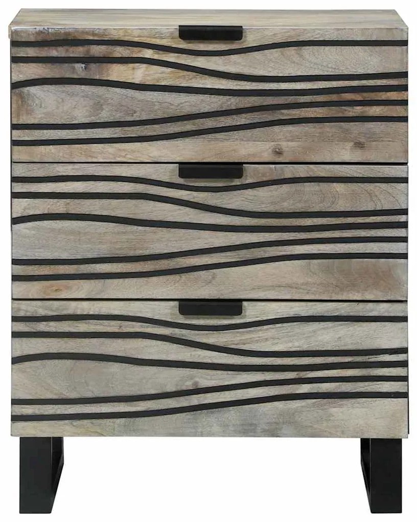 Mesas de cabeceira com gaveta Branco e Preto 50 x 33 x 60 cm