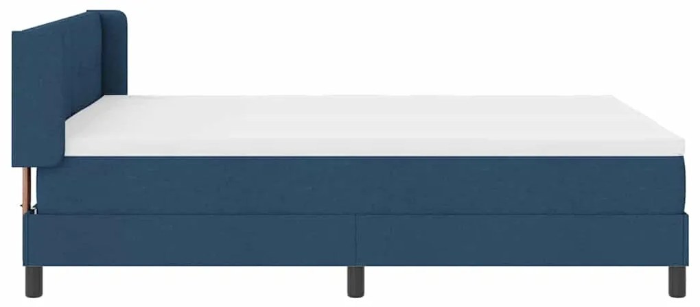 Cama Box Spring com Colchão, Azul, 140 x 200 cm, Tecido