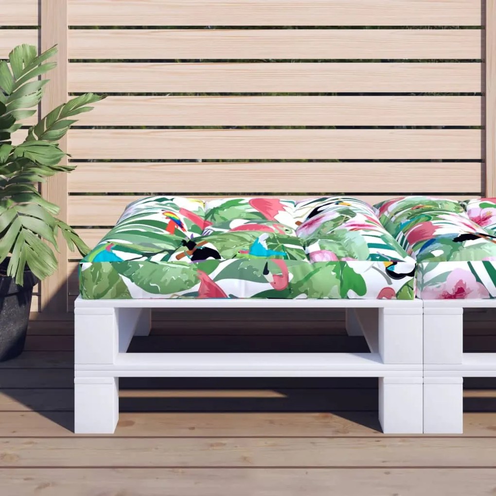vidaXL Almofadão para sofá de paletes 80x80x12 cm tecido multicolorido