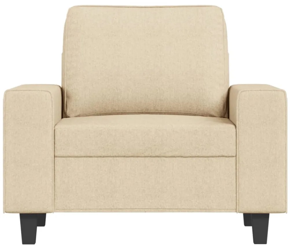Poltrona com apoio de pés 60 cm tecido cor creme