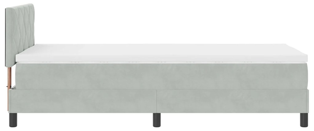 Cama com Box Spring e Colchão vidaXL Cinza Claro 90x200 cm Veludo