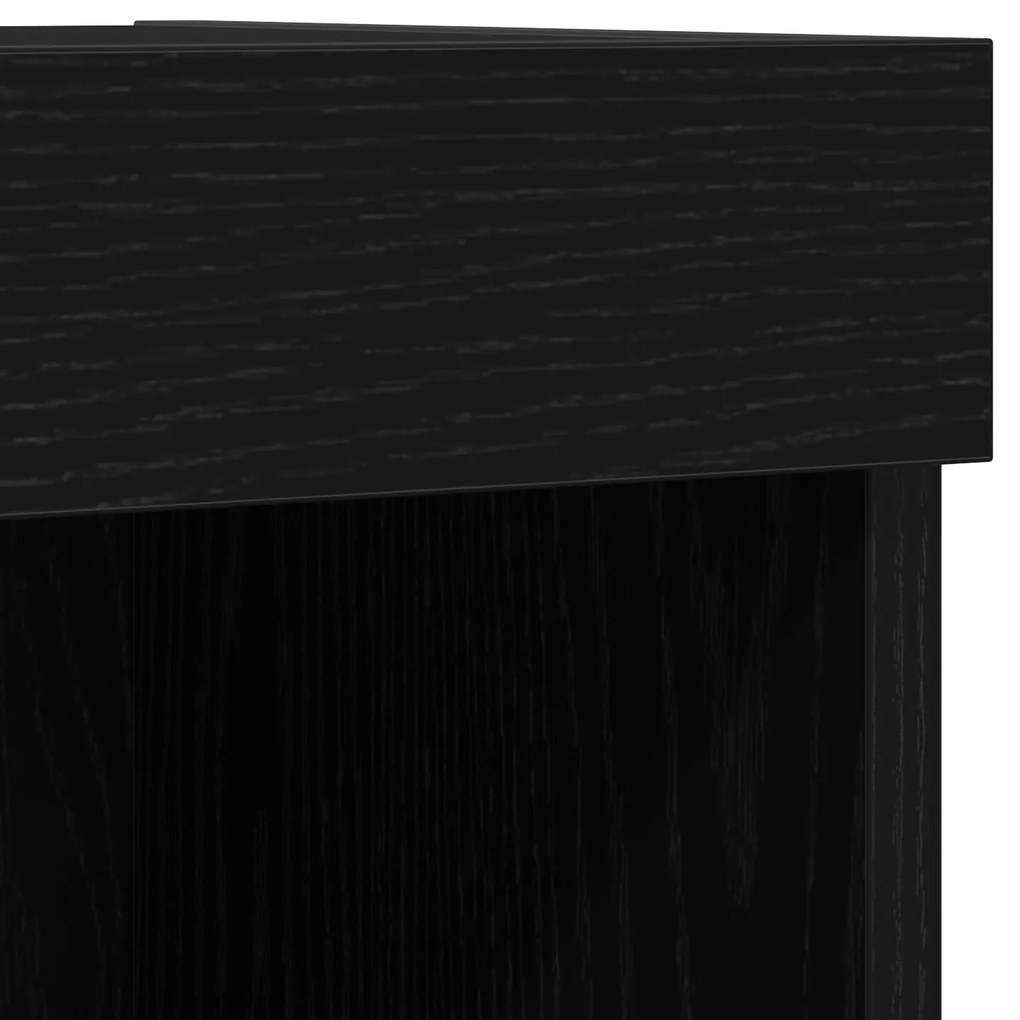 Armário de TV vidaXL com luzes LED Carvalho Preto 80x30x30 cm