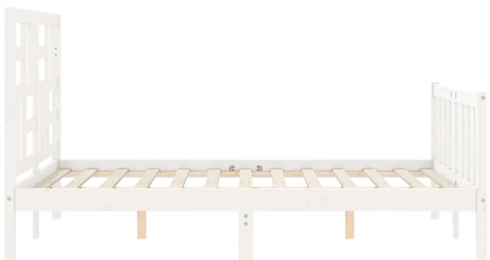 Cama sem colchão 120x200 cm madeira de pinho maciça branco