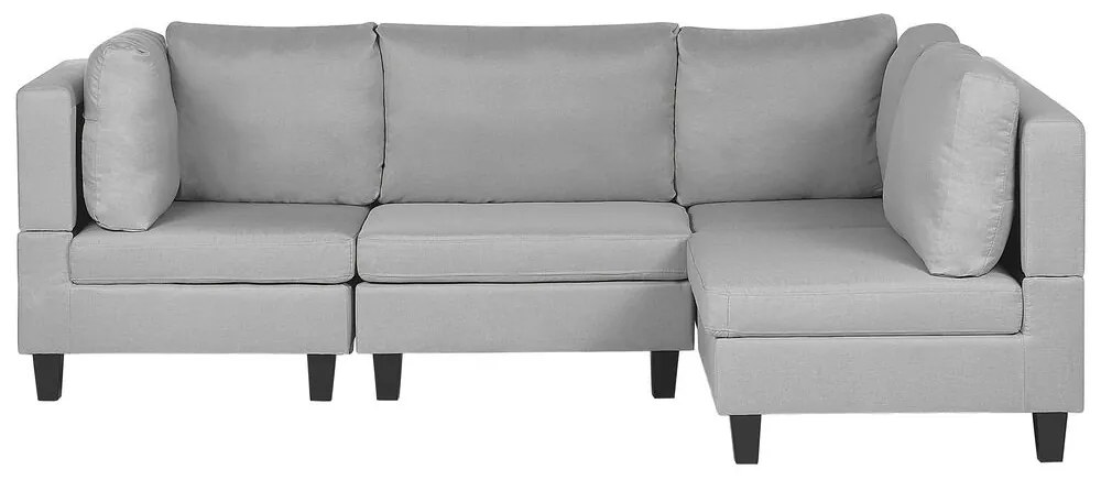 Sofá modular de 4 lugares em tecido cinzento claro FEVIK Beliani