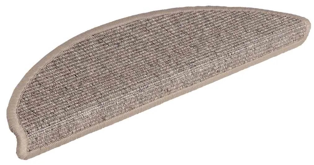 Tapetes de escada adesivos 15 pcs 56x17x3 cm bege-escuro