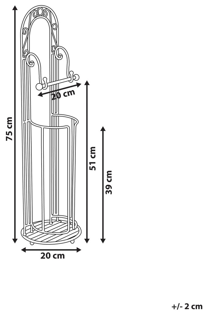 Suporte para papel higiénico em metal cinzento TEMUCO Beliani