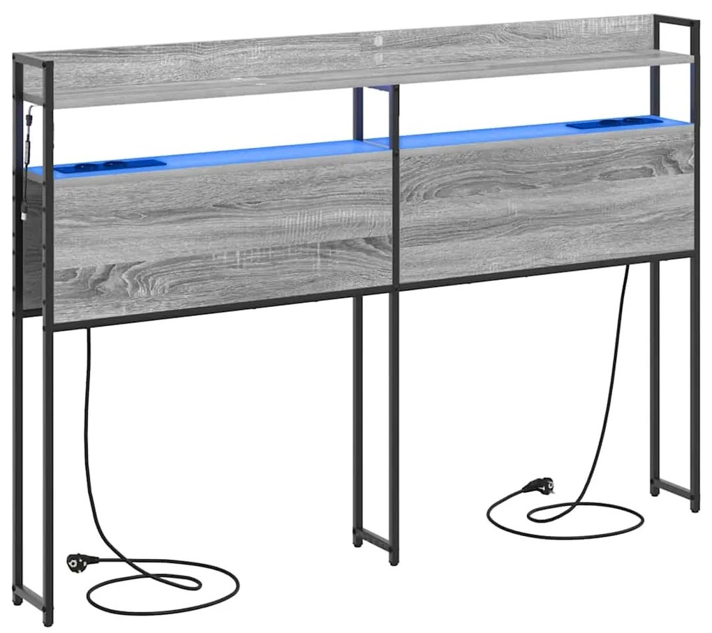 Cabeceira de armazenamento Cinza sonoma 120 cm
