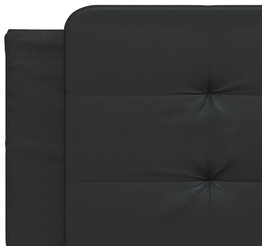 Almofadão de cabeceira 200 cm couro artificial preto