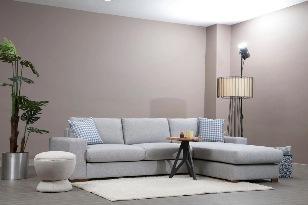 Sofá de Canto Loop – Cinzento Claro – 290 cm x 194 cm
