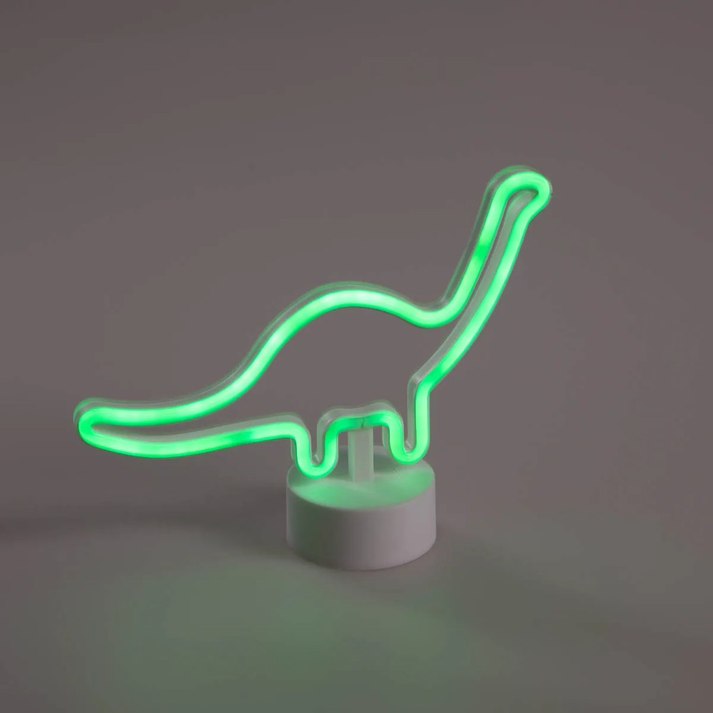 Candeeiro de mesa neon branco com LED incluído - Dinossauro Design