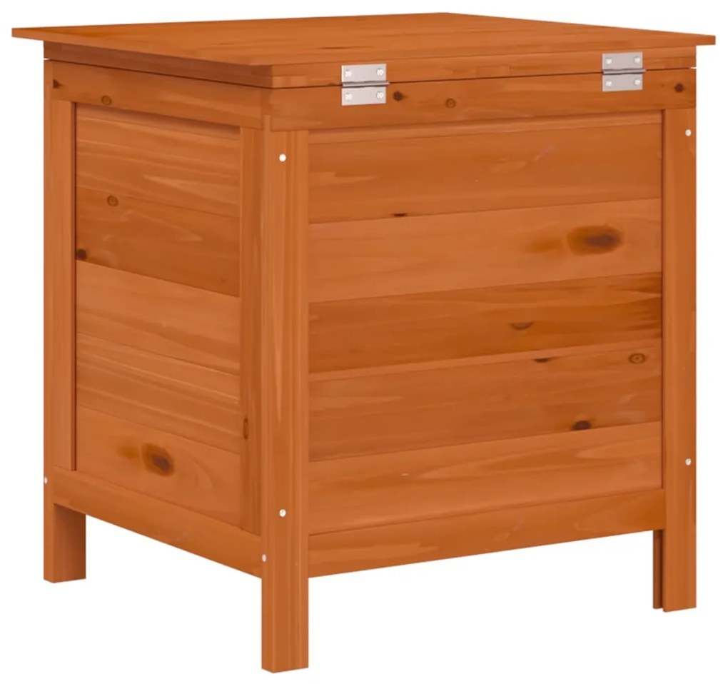 Caixa de arrumação p/ jardim 50x49x56,5cm abeto maciço castanho