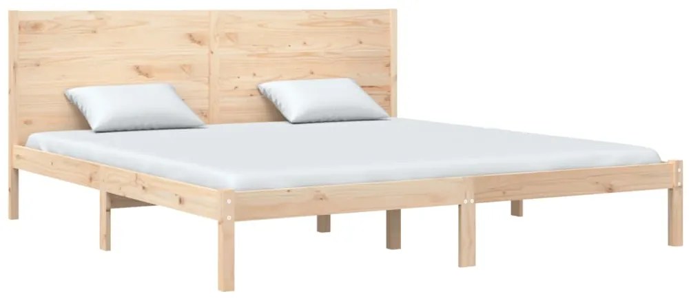 Cama sem colchão 200x200 cm madeira de pinho maciça