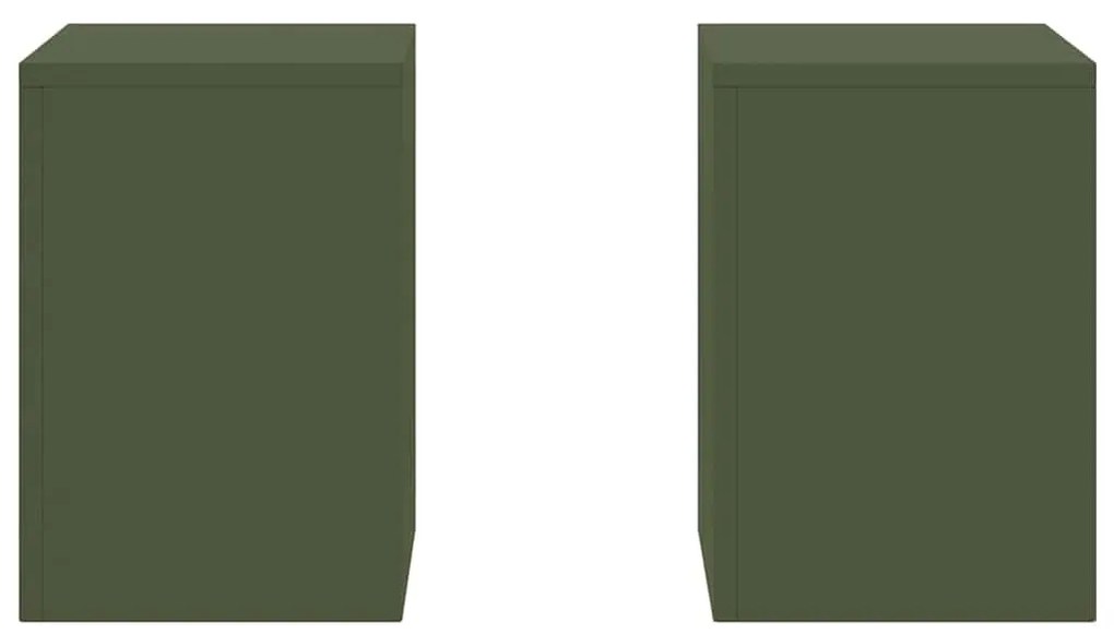 Suportes de Planta para Exterior Pilar 2 pcs Verde Azeitona 24x24x35 c