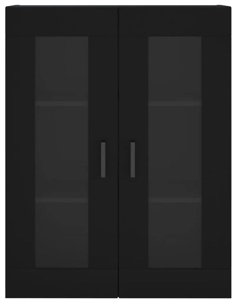 Móveis de parede 2 pcs derivados de madeira preto
