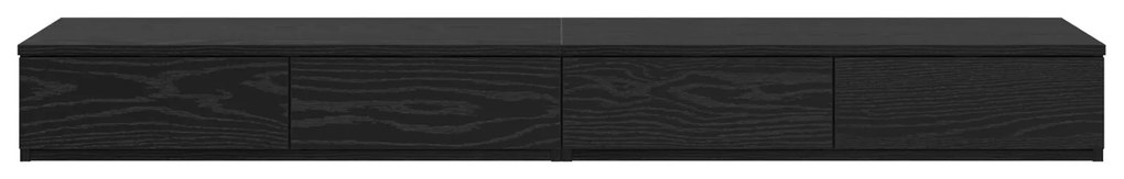 Gavetas pretas para cama VidaXL 140x36,5x16,5 cm em madeira de engenha