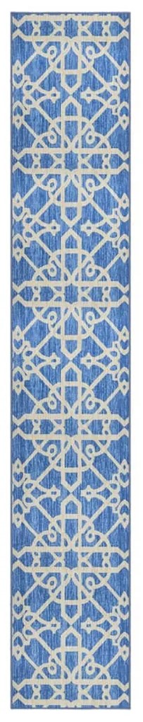 vidaXL Tapete/passadeira 80x500 cm azul