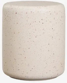Pack De 2 Mesas De Cabeceira Ø35 Cm Em Cimento Elyndra Terraço Bege Creme - Sklum